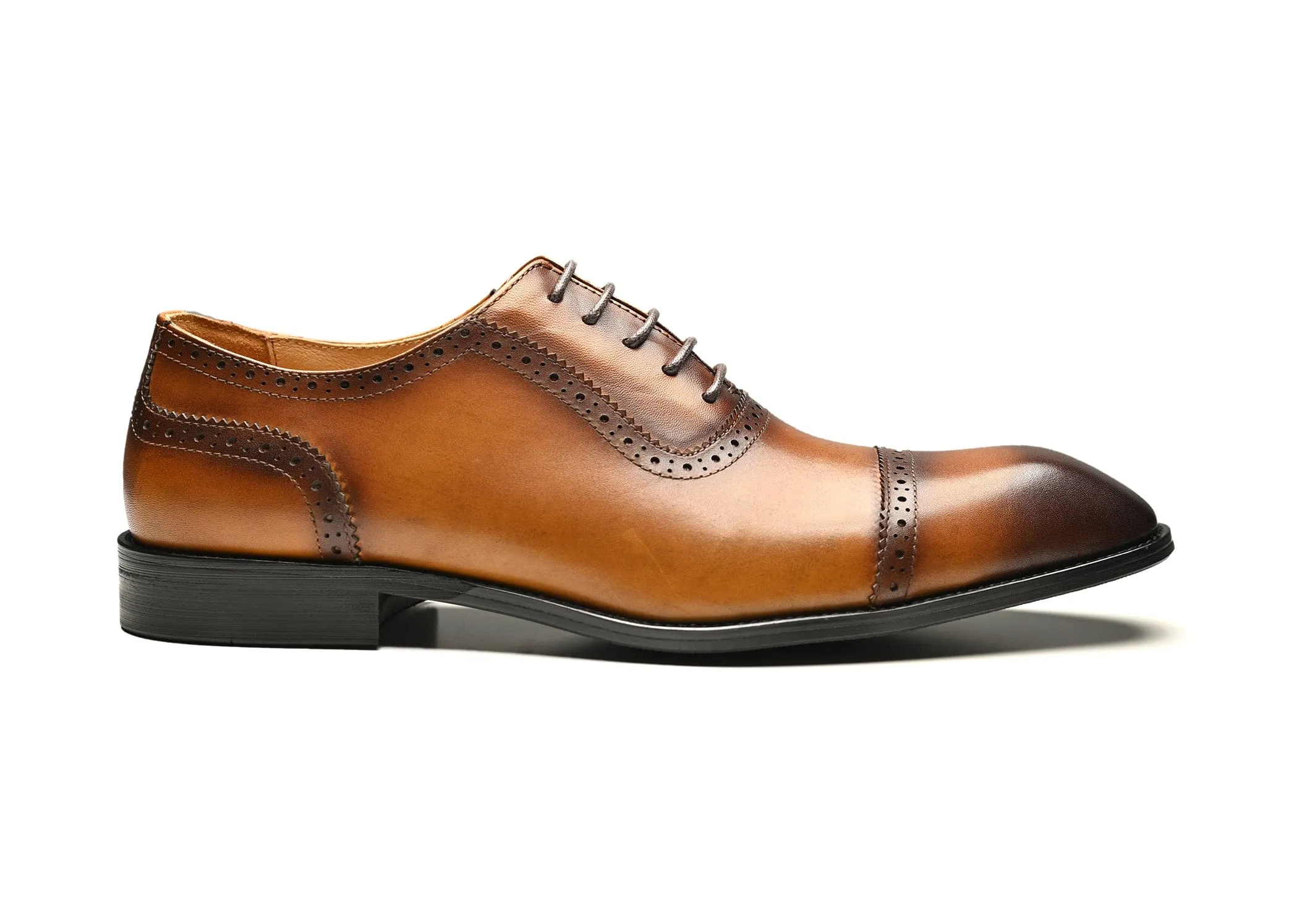 Brown Cap Toe Oxfords - the ALEX Collection