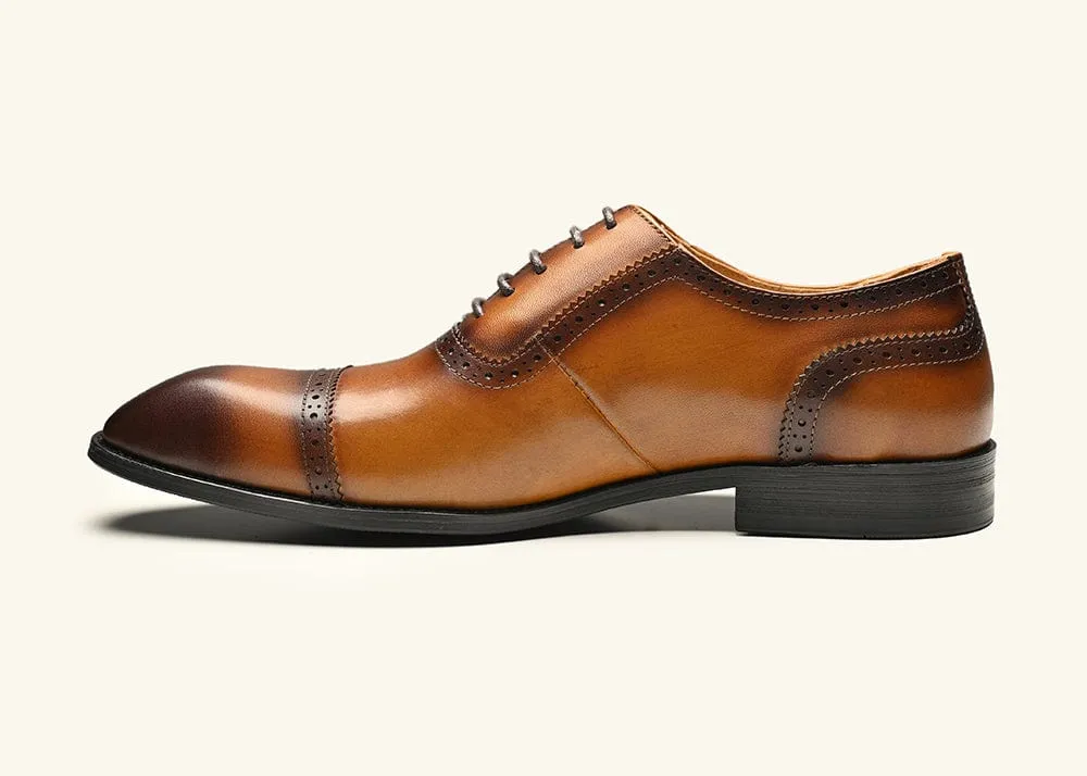 Brown Cap Toe Oxfords - the ALEX Collection