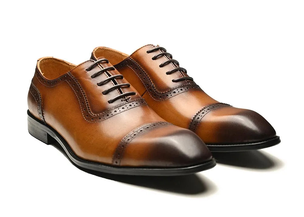 Brown Cap Toe Oxfords - the ALEX Collection