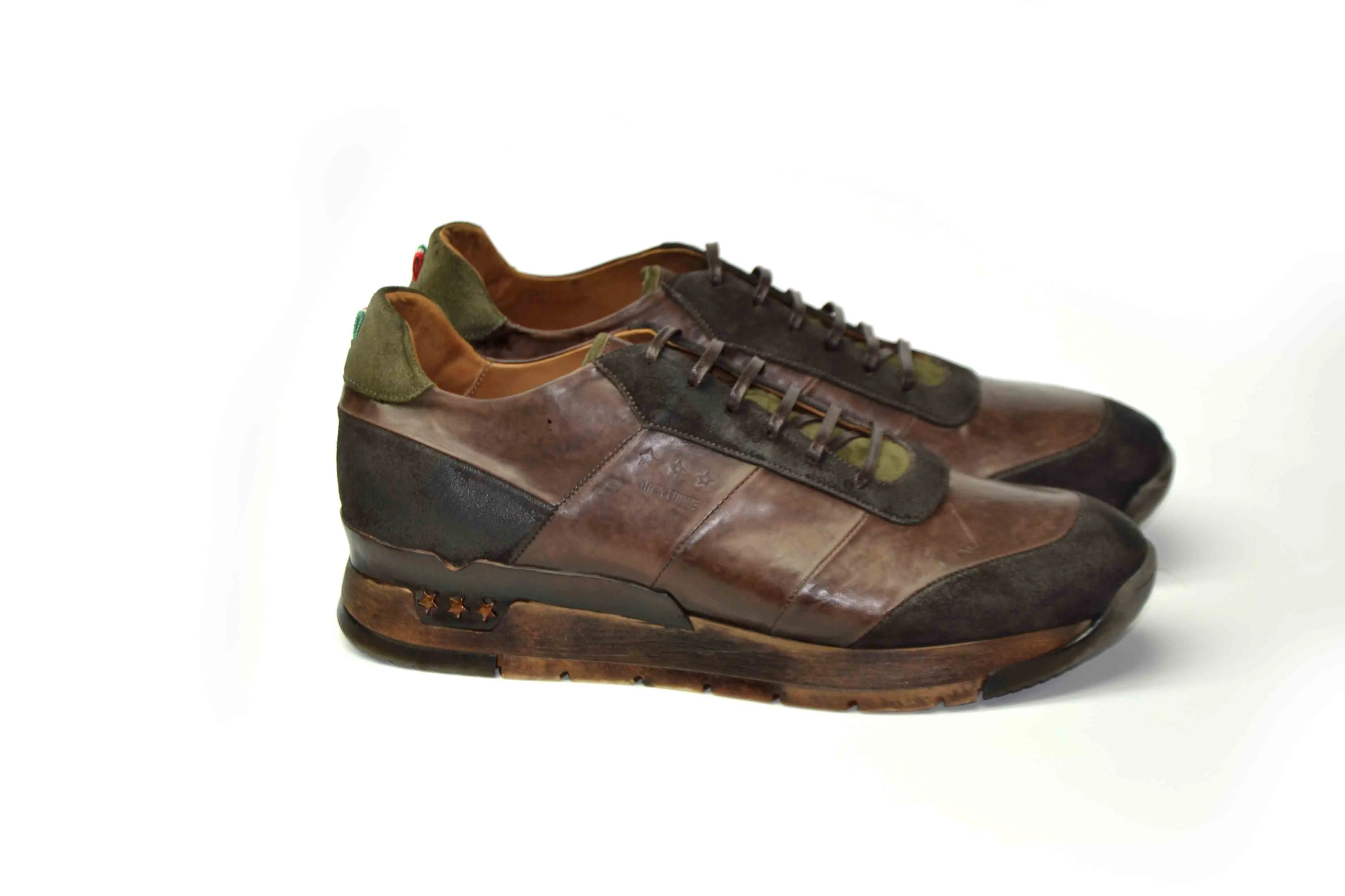 Brown leather running shoes - Mundialito Cold