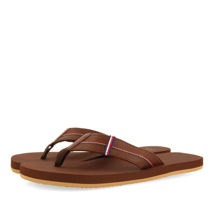 BROWN SANDALS WITH COLORFUL DETAILS FOR MEN CUTLER