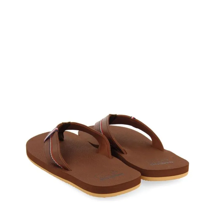 BROWN SANDALS WITH COLORFUL DETAILS FOR MEN CUTLER