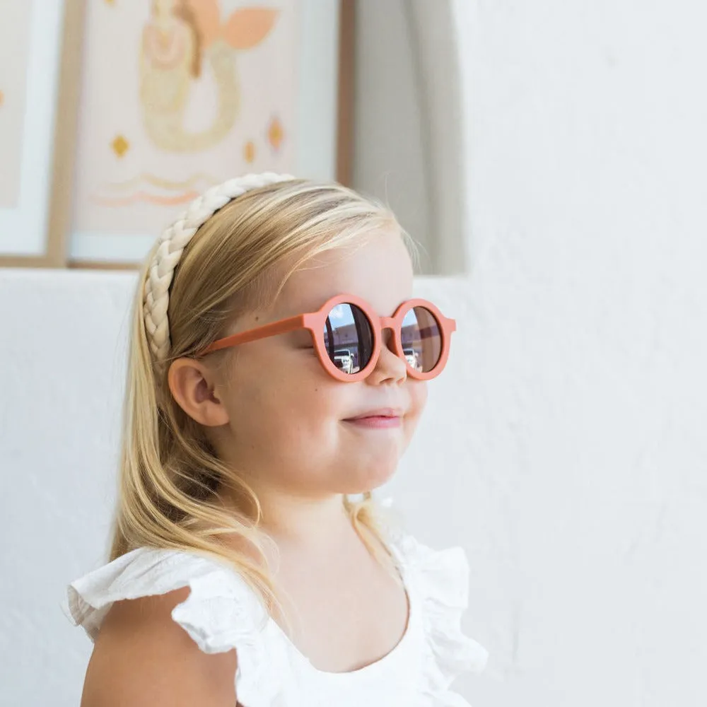 Burnt Orange Round Sunglasses