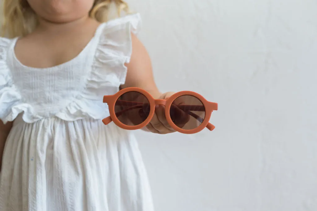 Burnt Orange Round Sunglasses