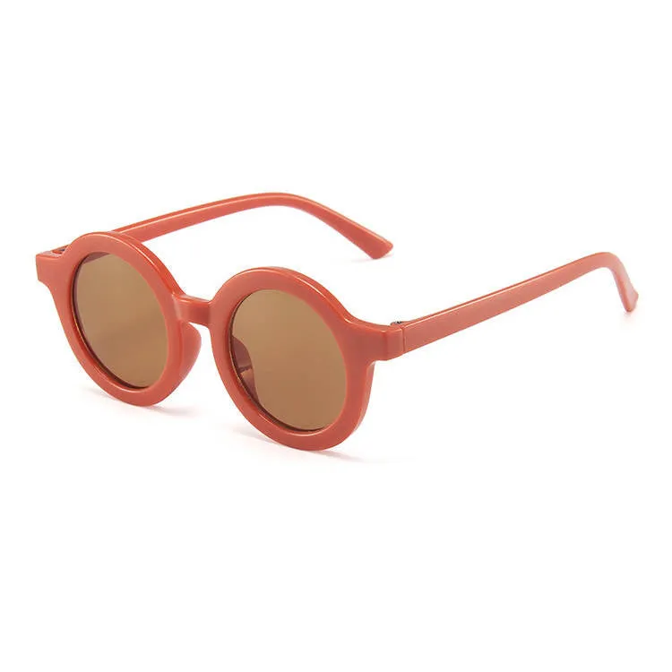 Burnt Orange Round Sunglasses