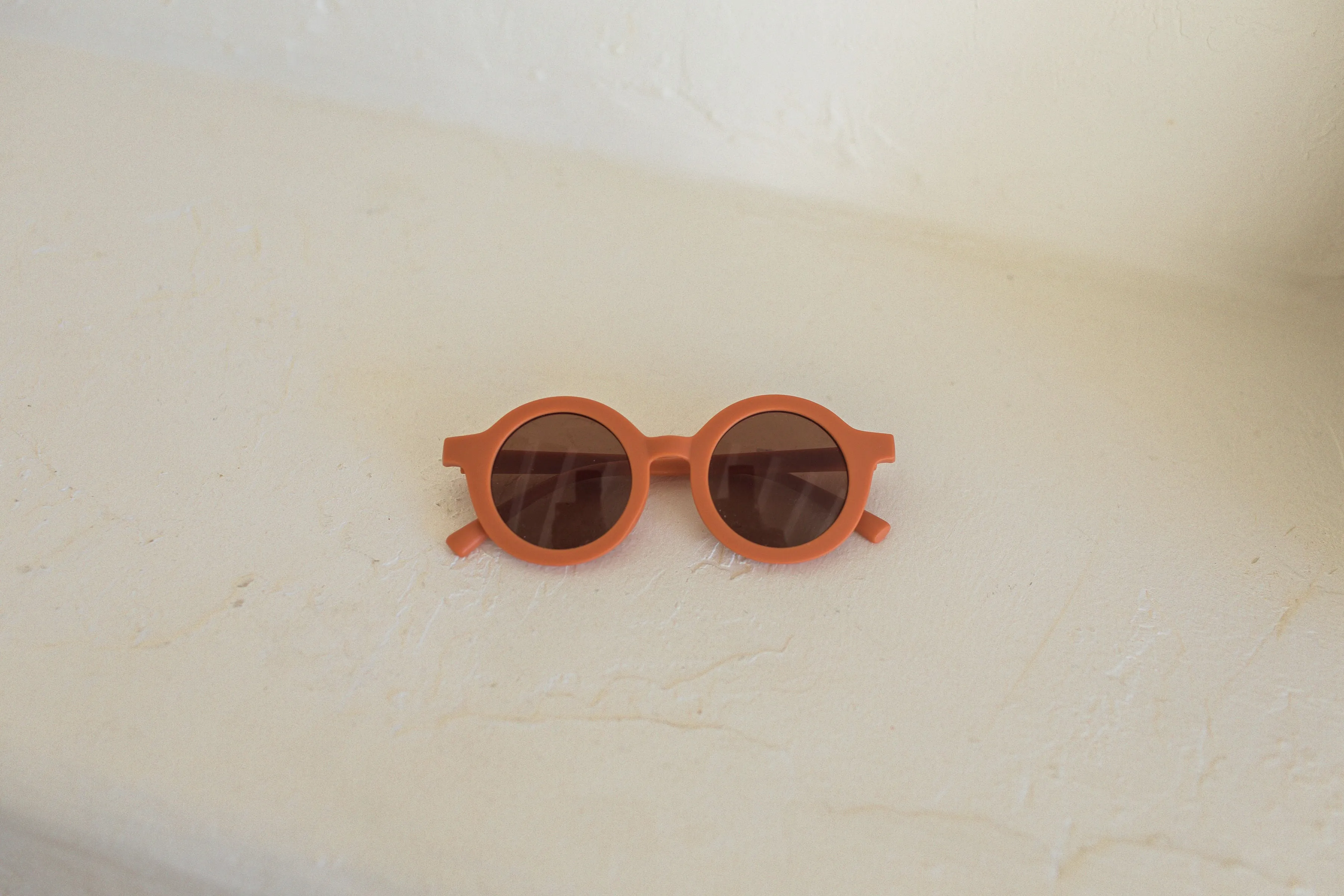 Burnt Orange Round Sunglasses