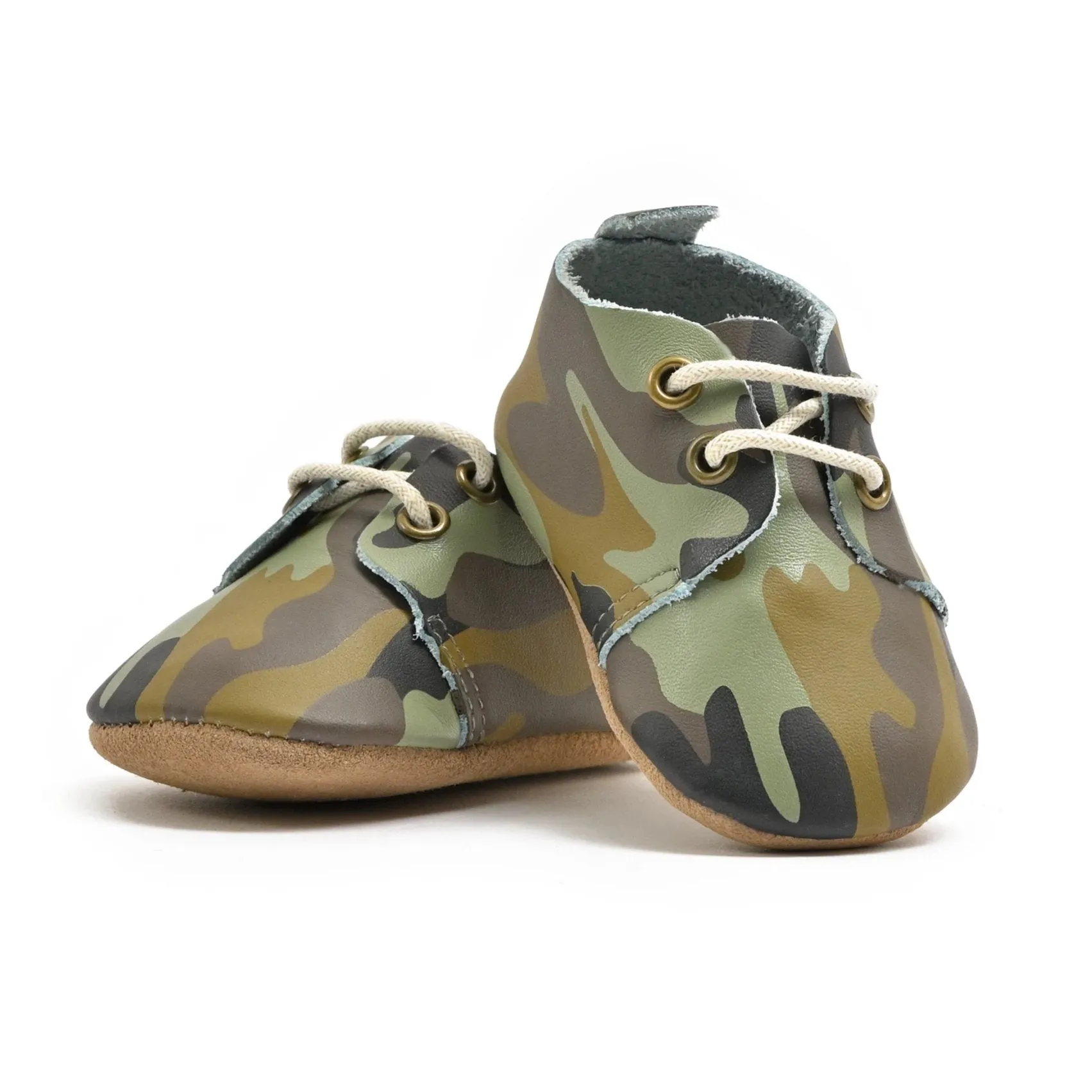 Camouflage Low Top Oxford Shoes with Soft Sole