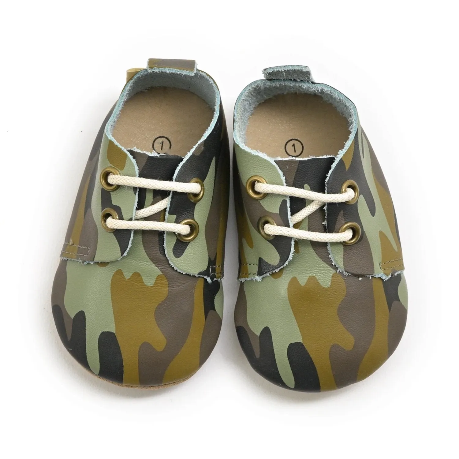 Camouflage Low Top Oxford Shoes with Soft Sole