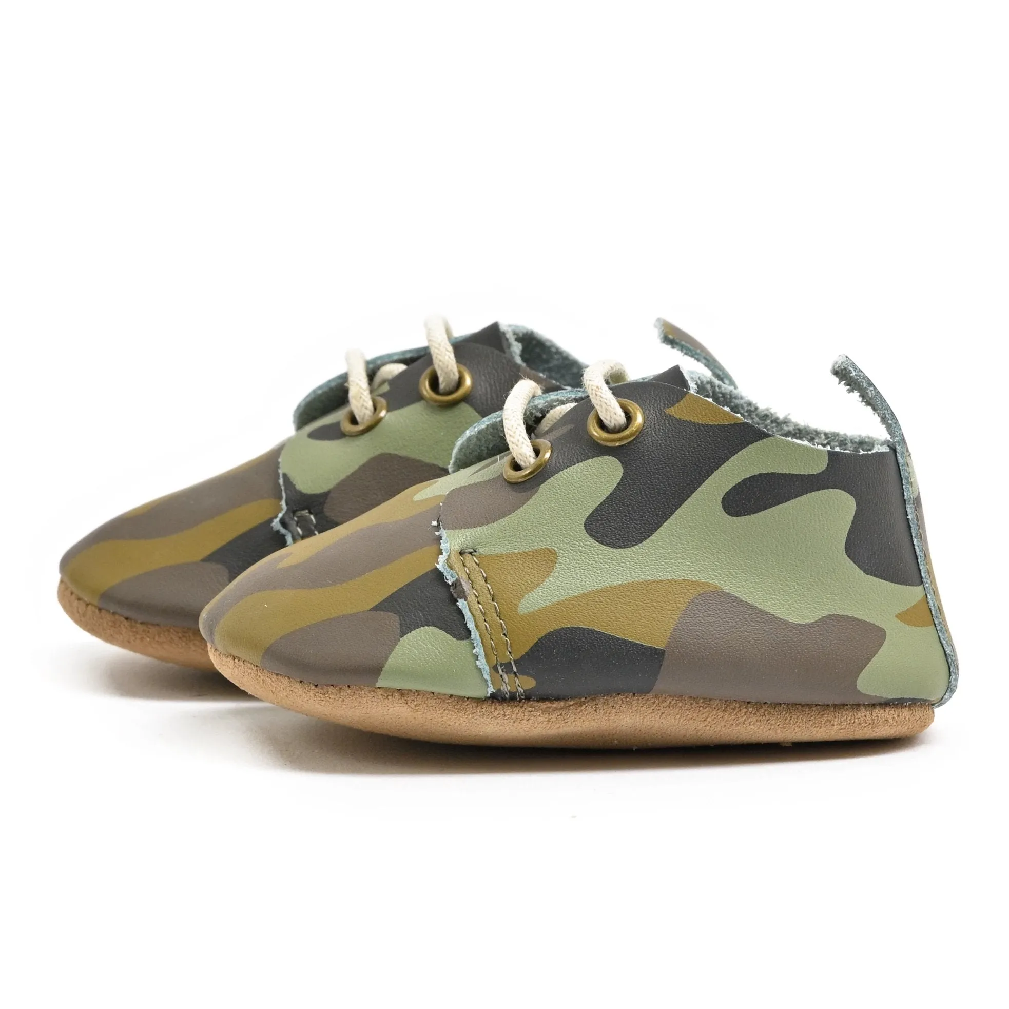 Camouflage Low Top Oxford Shoes with Soft Sole