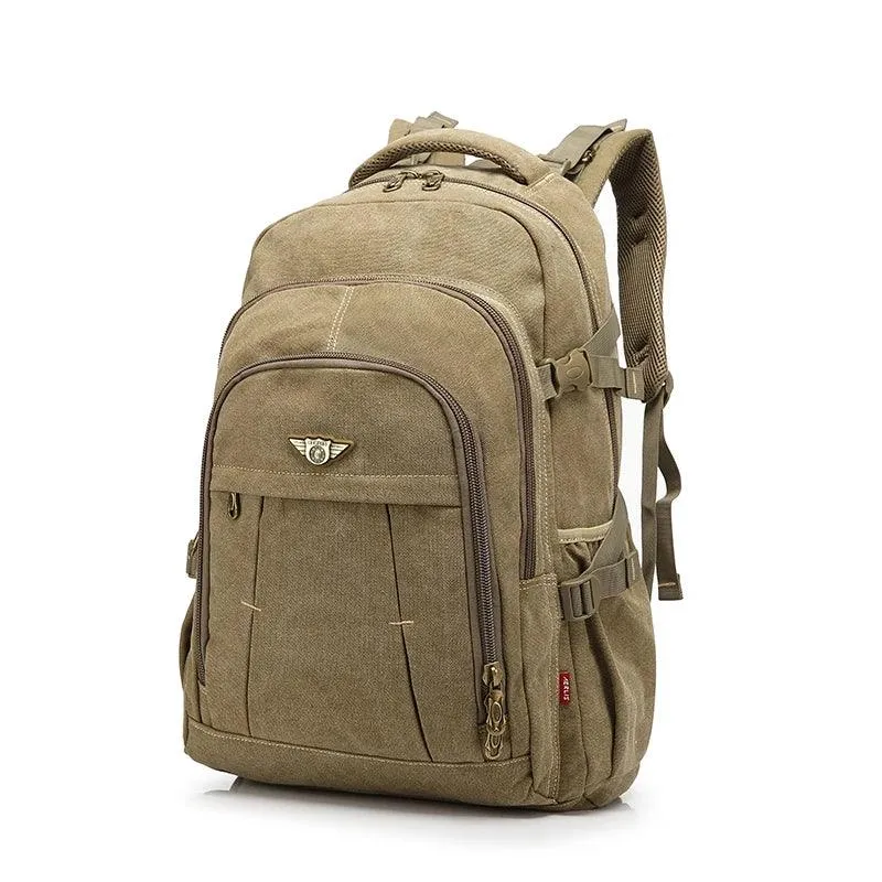 Canvas Military Backpack for Men - Ideal for Travel and School - R337