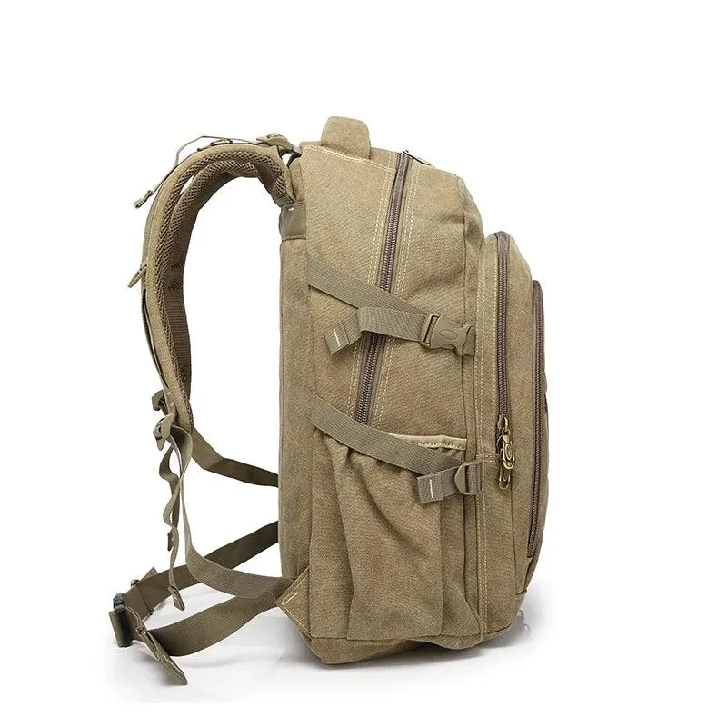 Canvas Military Backpack for Men - Ideal for Travel and School - R337