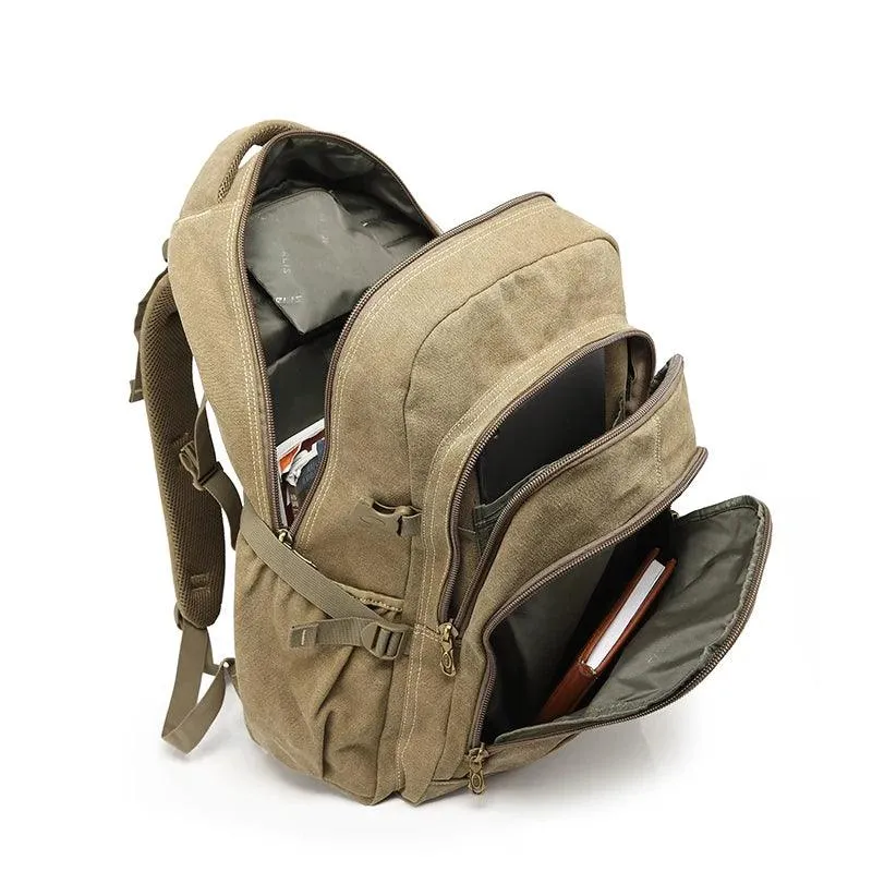 Canvas Military Backpack for Men - Ideal for Travel and School - R337