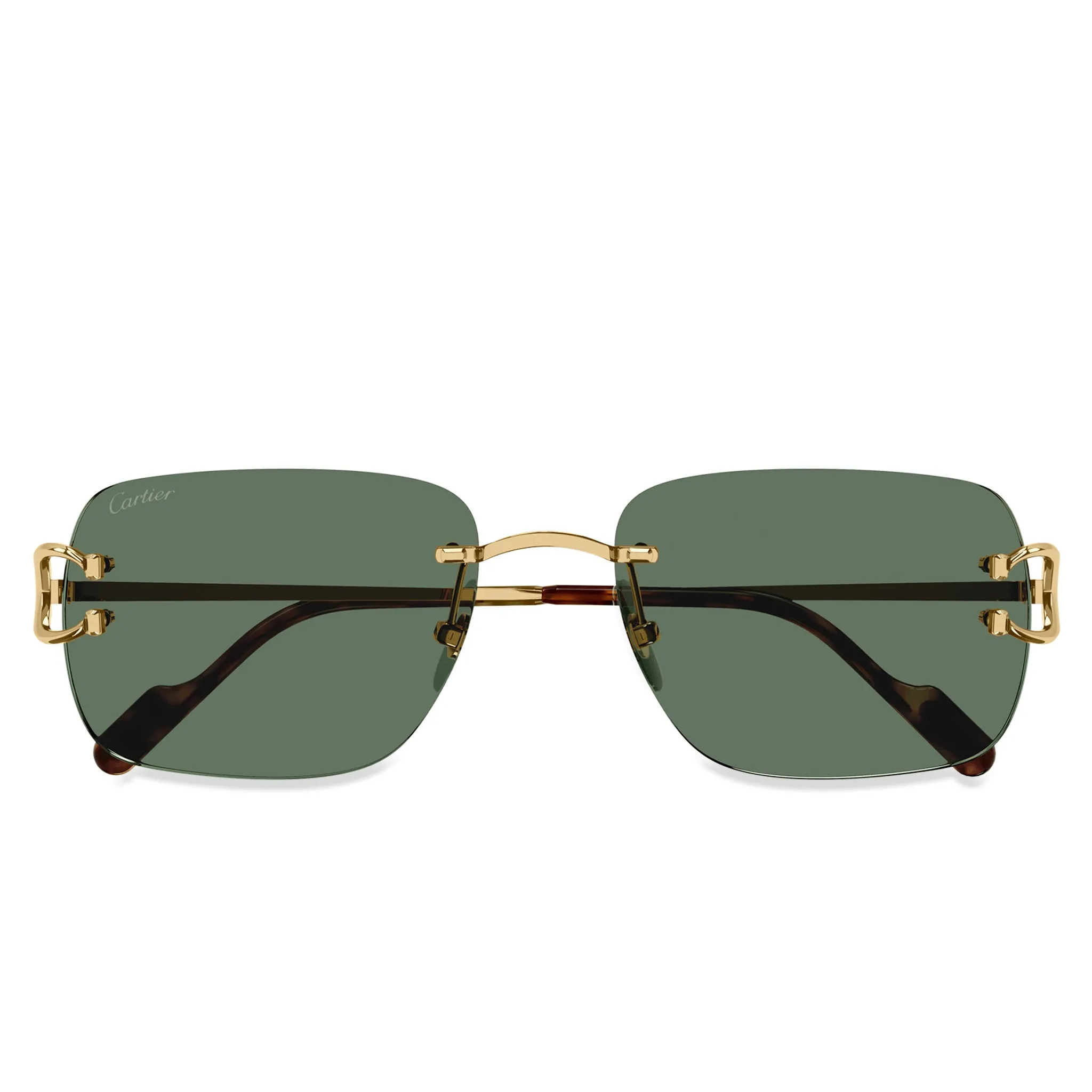 Cartier Sunglasses CT0330S-002 C Decor Gold Green Rimless