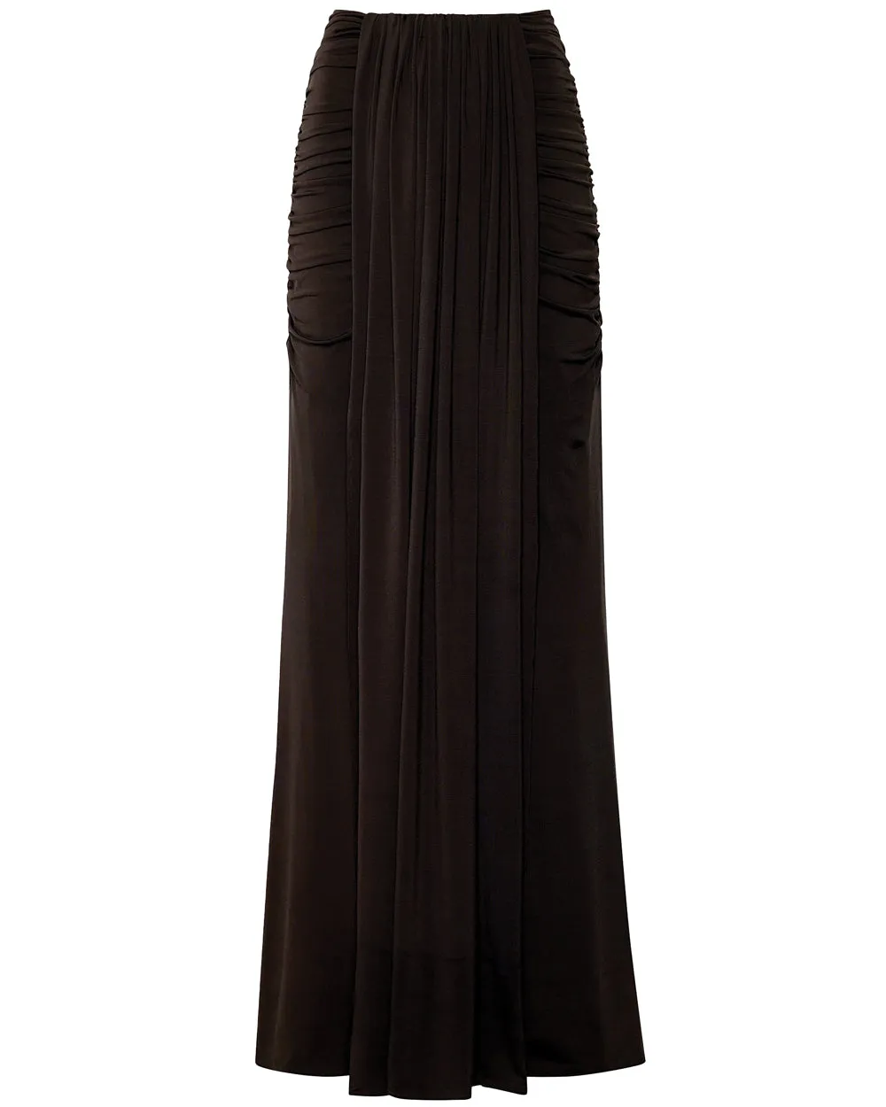 Cocoa Brown Jersey Draped Skirt