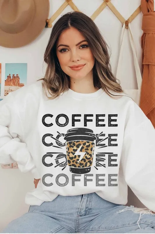 Coffee Graphic Sweatshirt Plus Size