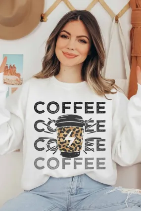 Coffee Graphic Sweatshirt Plus Size