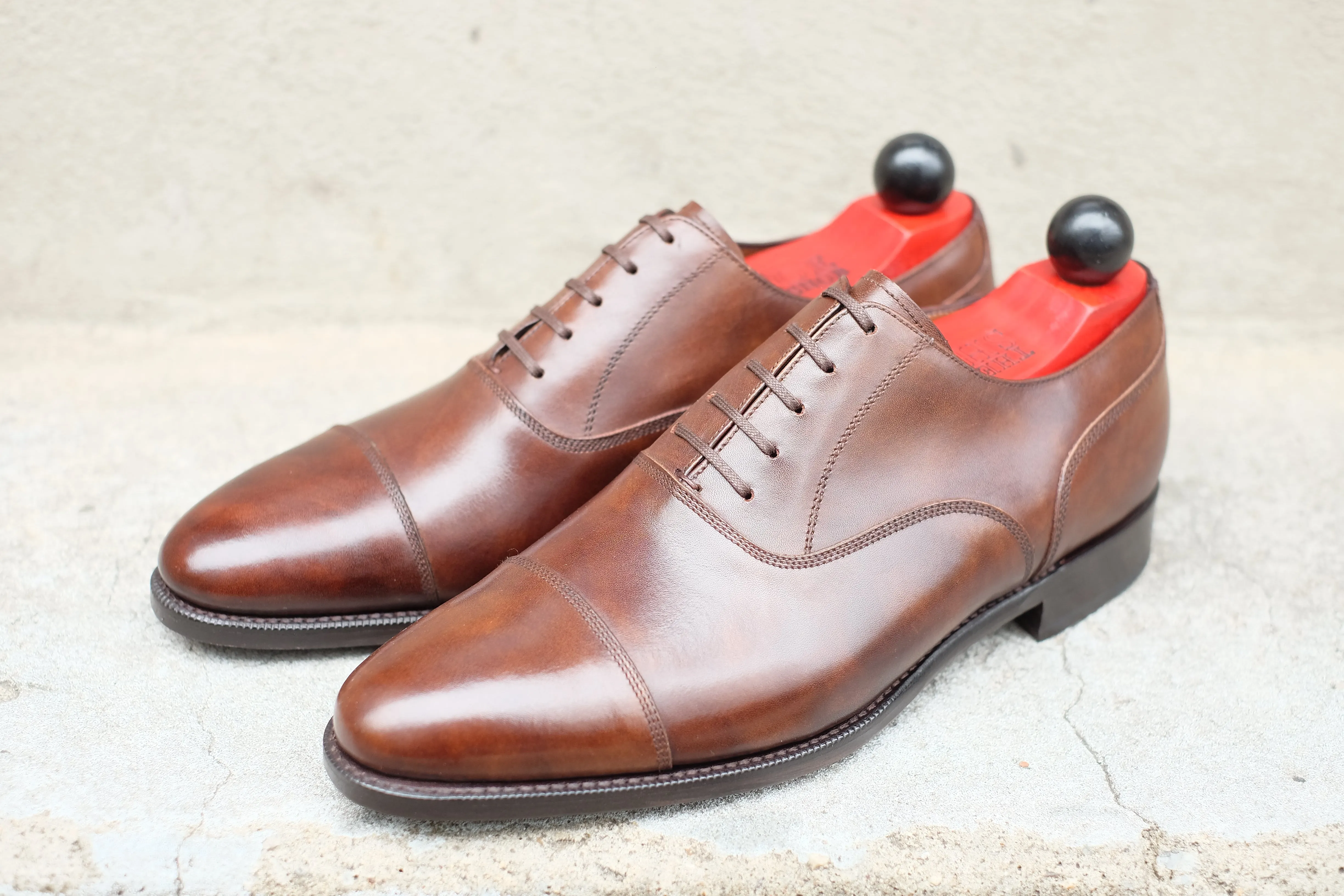 Copper Museum Calf Magnolia MTO with TMG Last and Single Leather Sole.