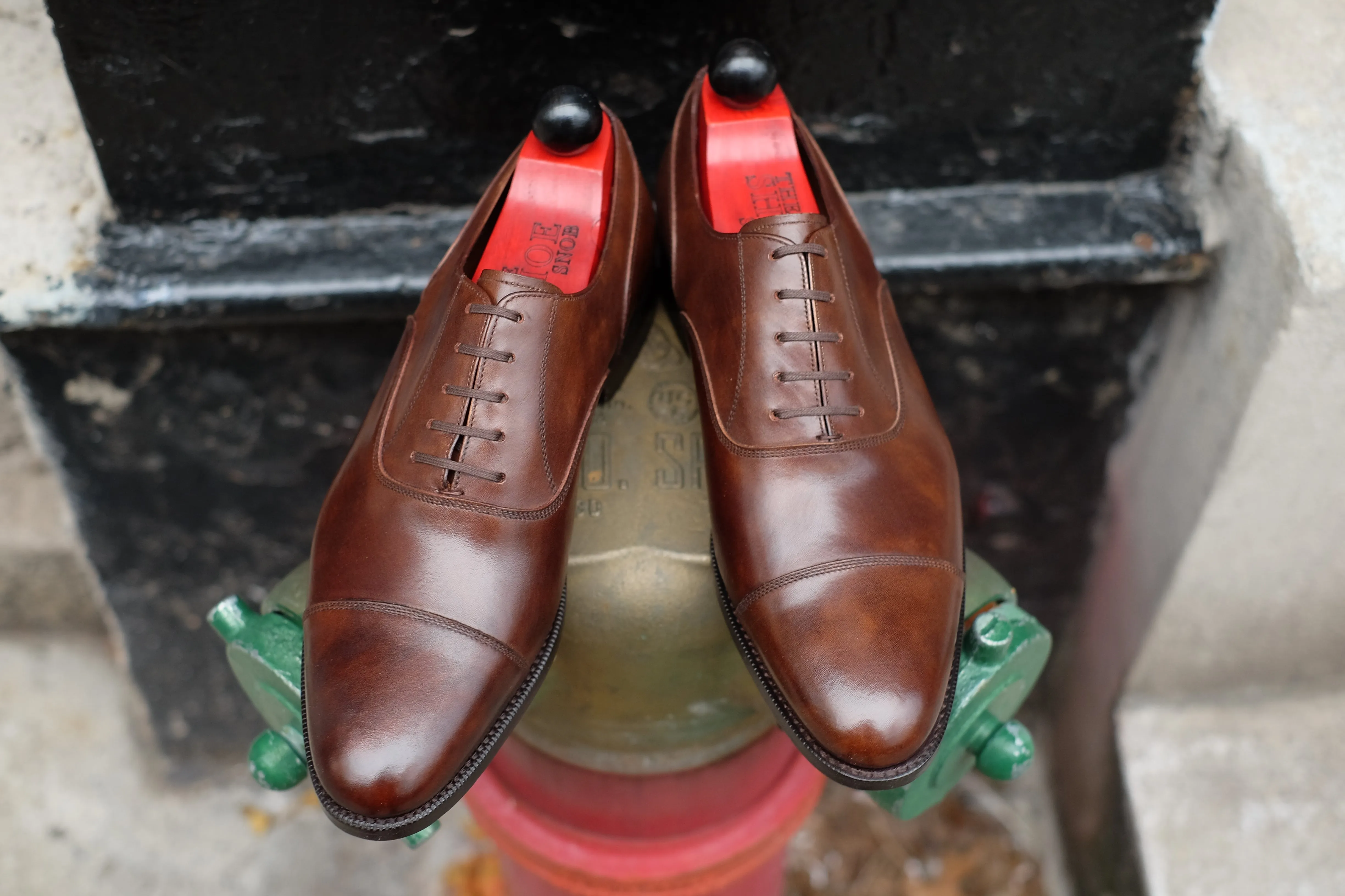 Copper Museum Calf Magnolia MTO with TMG Last and Single Leather Sole.