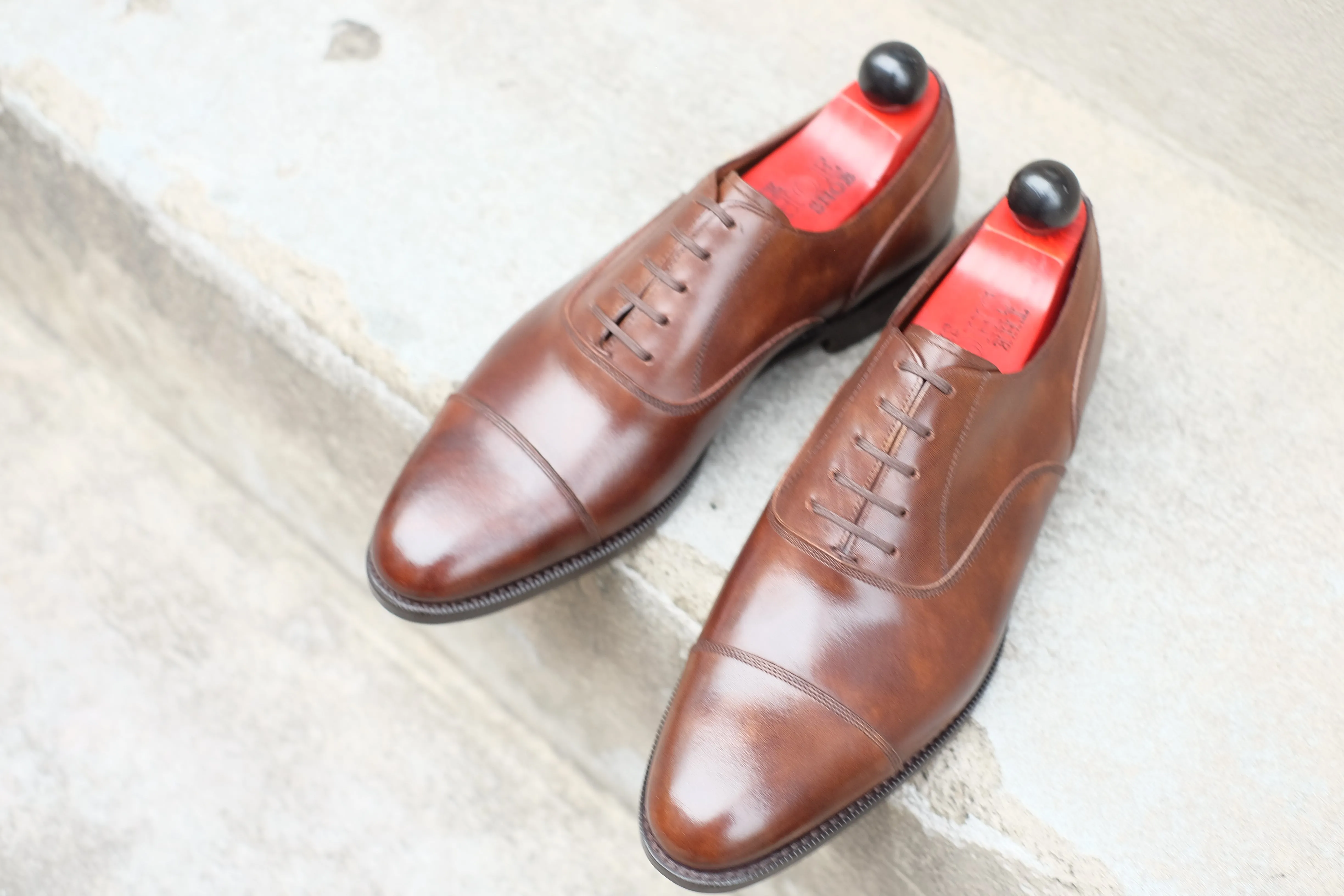 Copper Museum Calf Magnolia MTO with TMG Last and Single Leather Sole.