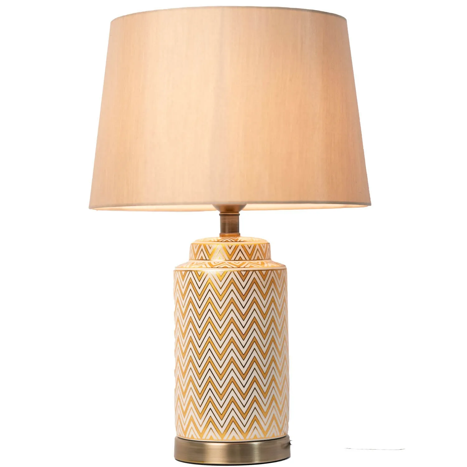 Cream / Gold Aztec Table Lamp