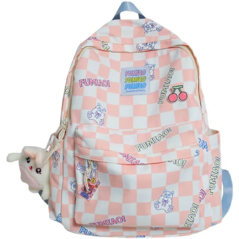 Cute checkerboard backpack - Original niche BY9031