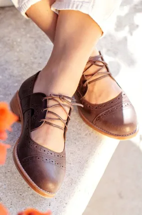 Dark Brown Scandinavia Leather Oxfords