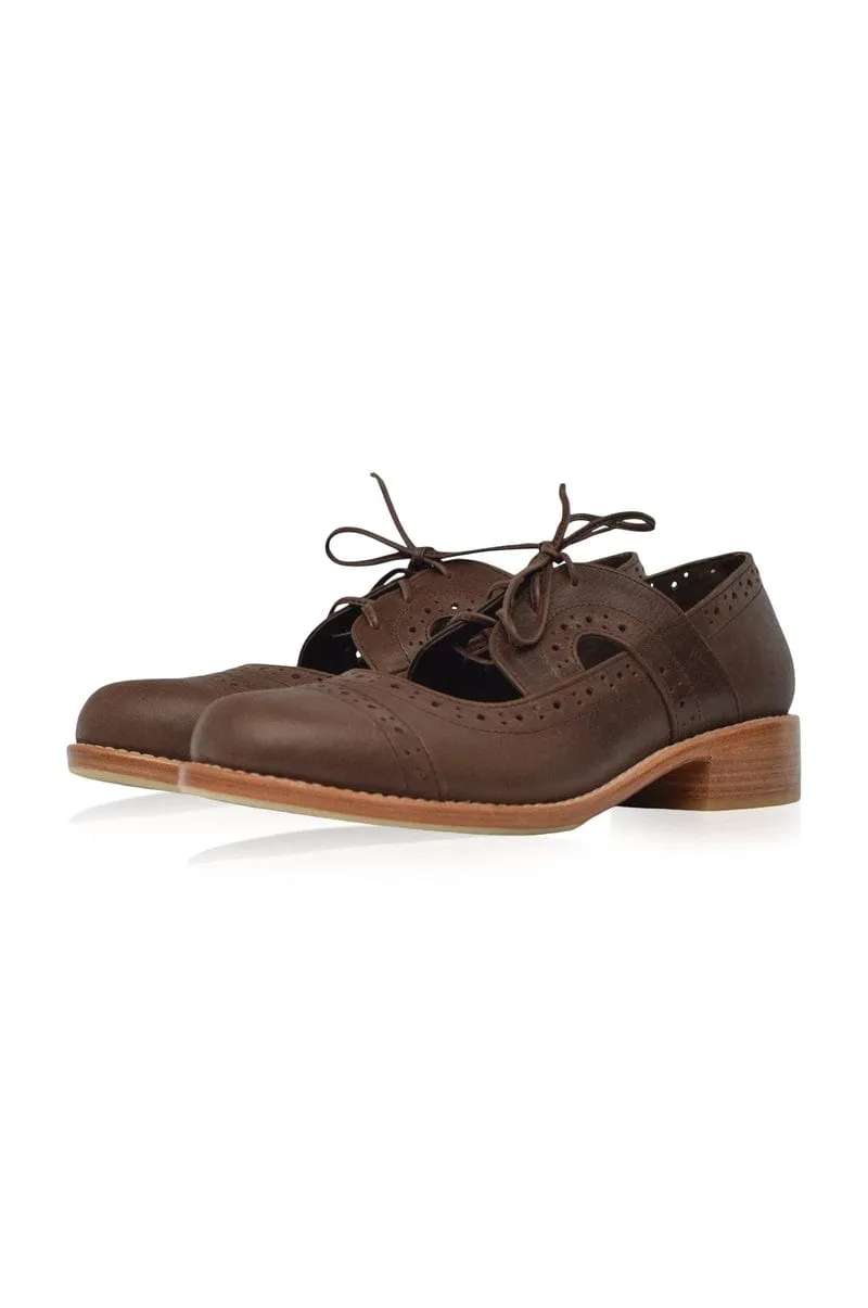 Dark Brown Scandinavia Leather Oxfords