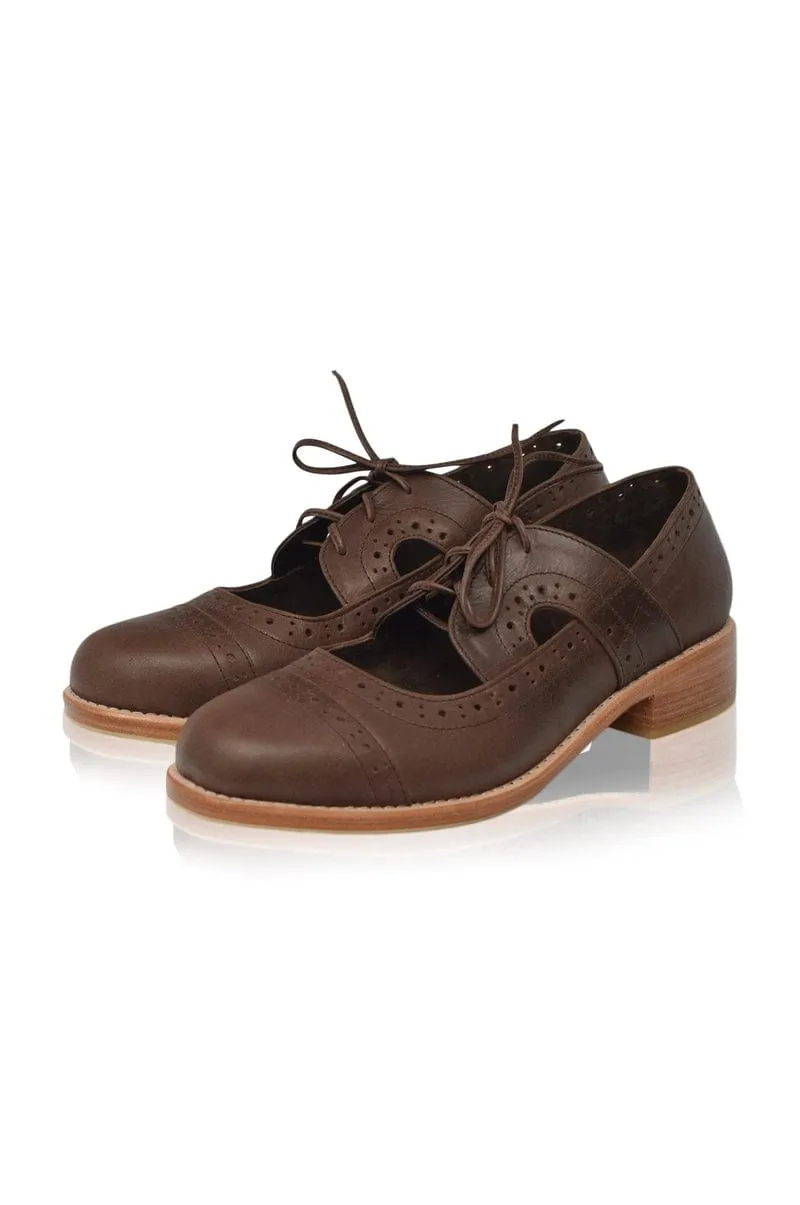 Dark Brown Scandinavia Leather Oxfords