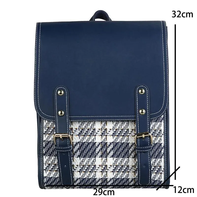 DB1235 Cool Backpack - Multifunctional Laptop Lattice Bag for Women