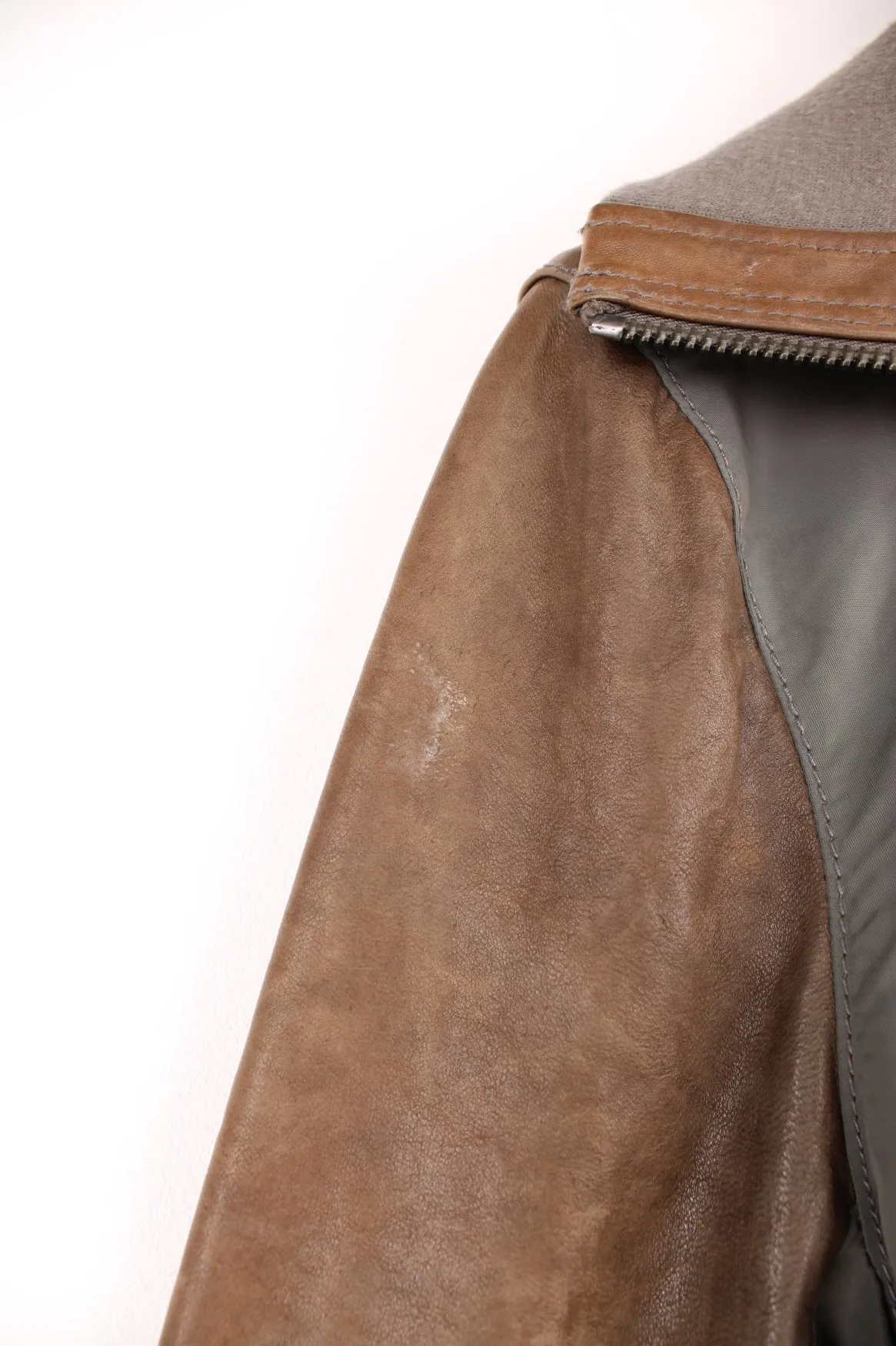 DKNY Leather Bomber Jacket