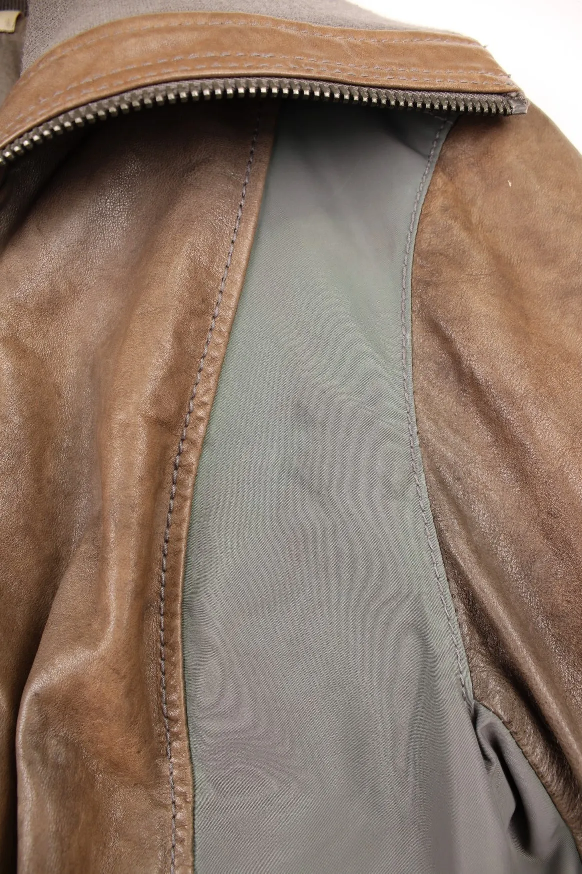 DKNY Leather Bomber Jacket