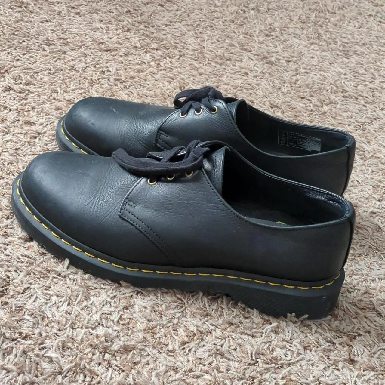 Dr. Martens Men's Black and Yellow Oxfords