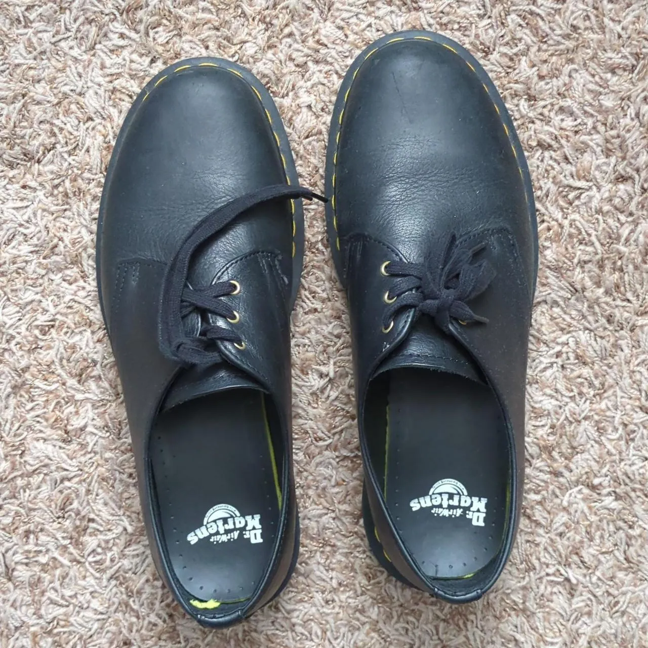 Dr. Martens Men's Black and Yellow Oxfords