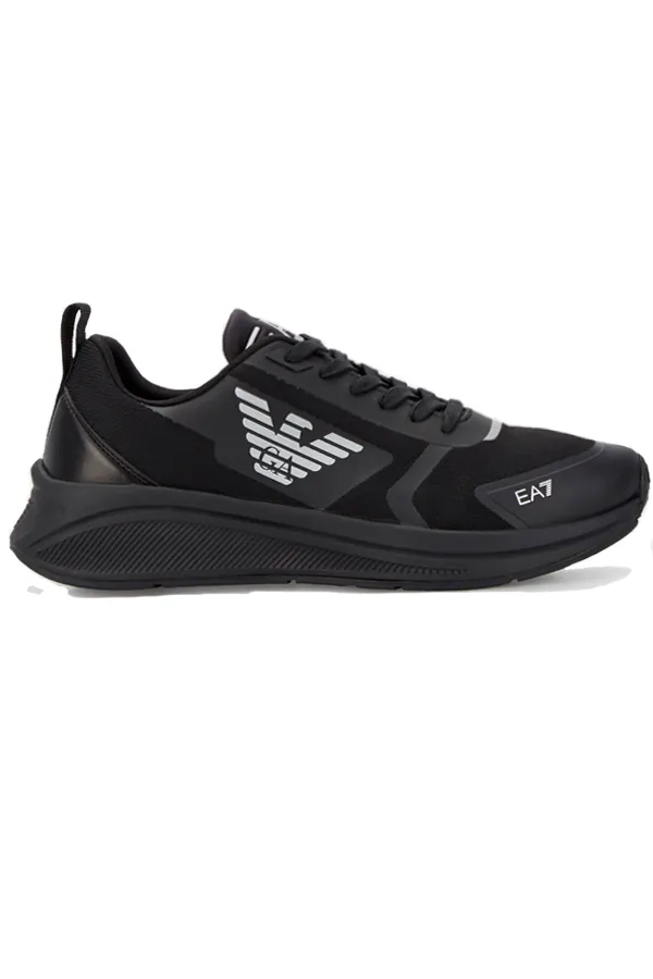 EA7 Eagle Front Logo Black Sneakers by Armani