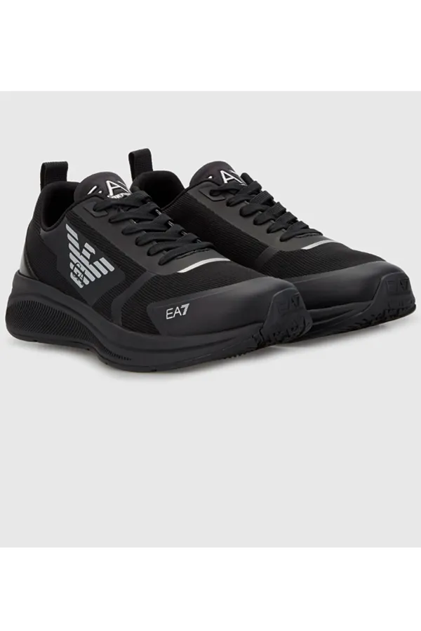 EA7 Eagle Front Logo Black Sneakers by Armani