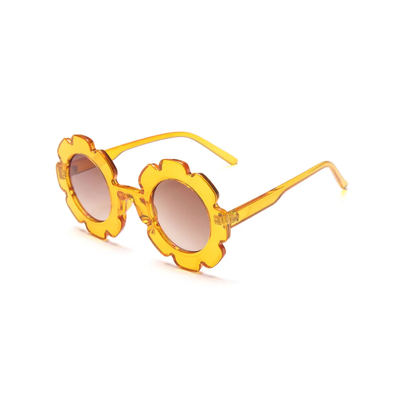 Edna Round Flower Sunglasses - Daffodil Frame with Dark Lens