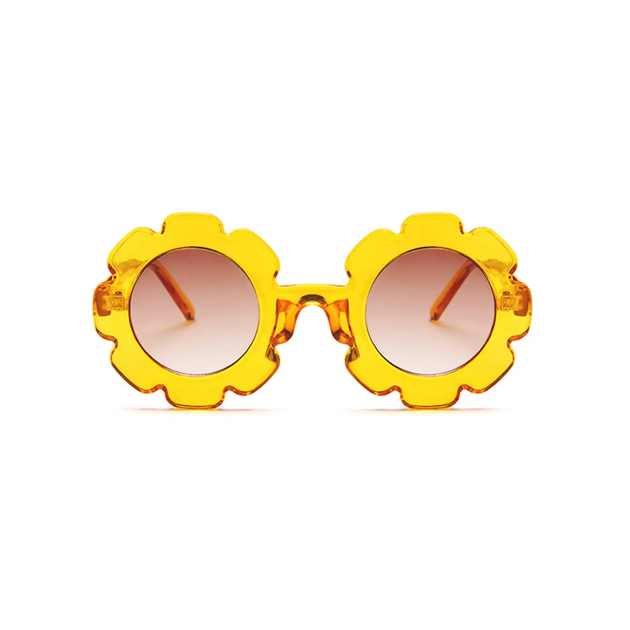 Edna Round Flower Sunglasses - Daffodil Frame with Dark Lens