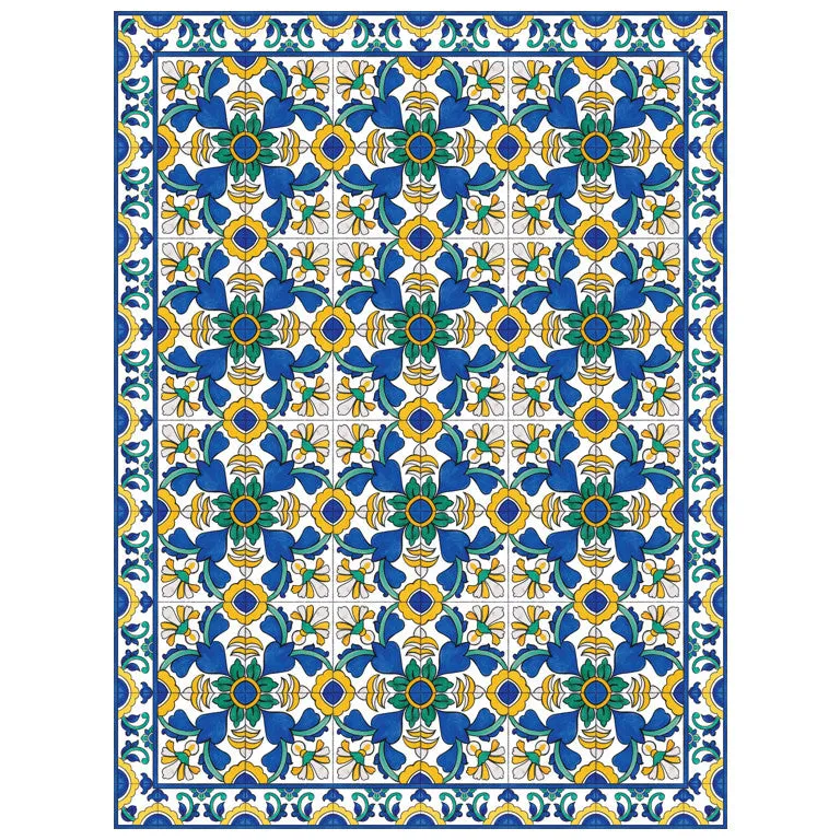 El Retiro Blue Tile Vinyl Rugs