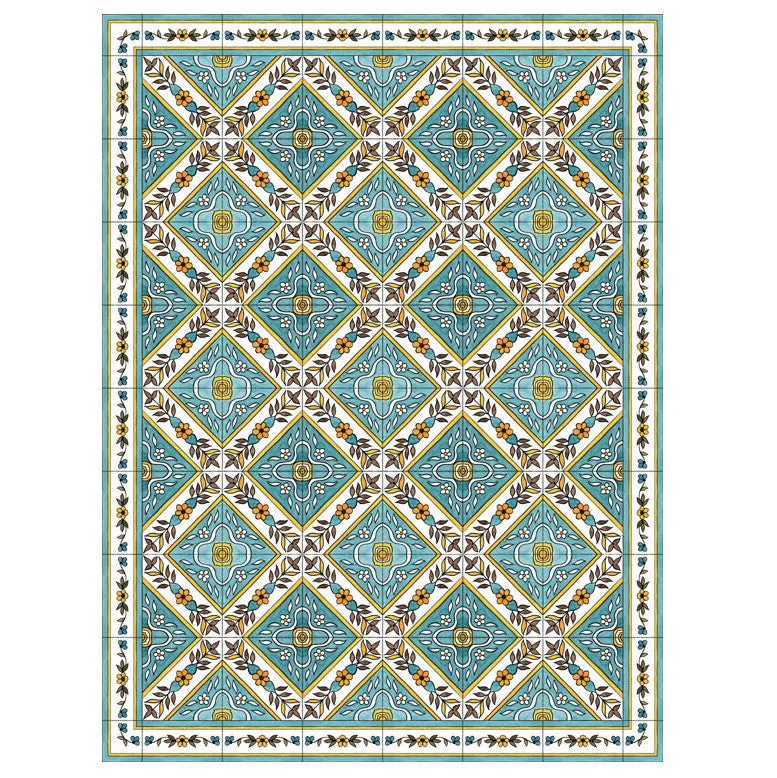 El Retiro Green Tile Vinyl Rugs