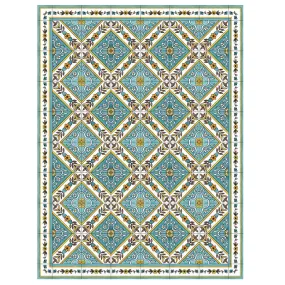 El Retiro Green Tile Vinyl Rugs