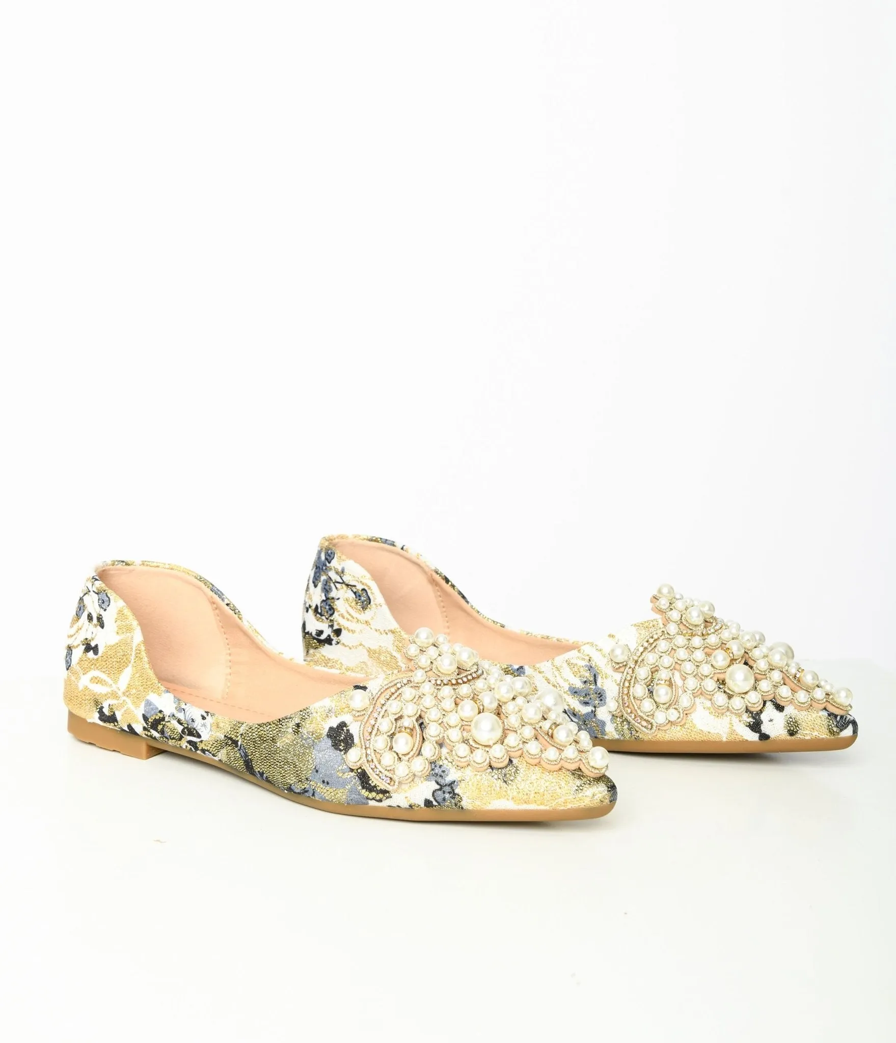 Flower Pearl Flat Shoes