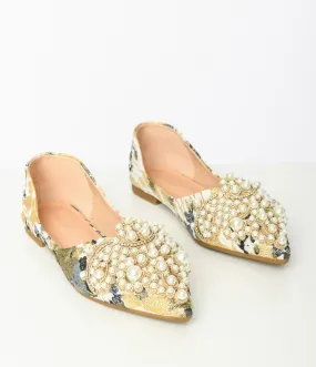 Flower Pearl Flat Shoes