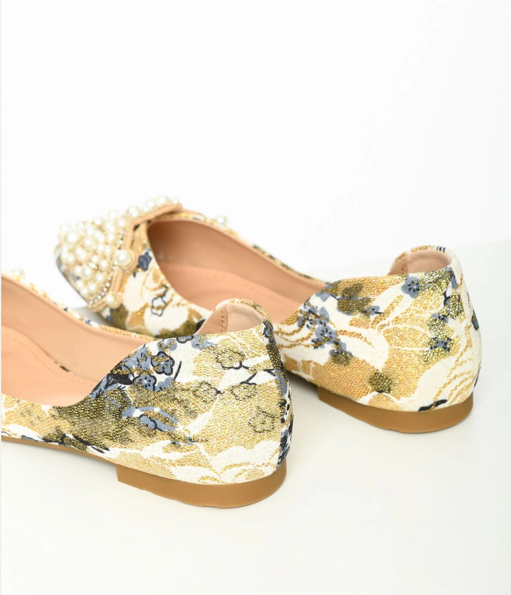 Flower Pearl Flat Shoes