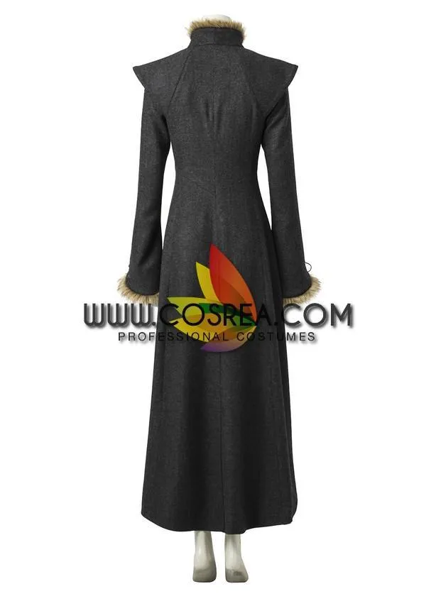 Game of Thrones Daenerys Cosplay Costume with Charcoal Fur Trim