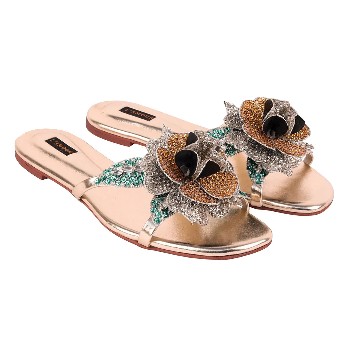 Gold Beeba Flats - Shop Now for Exquisite Gold Shoes