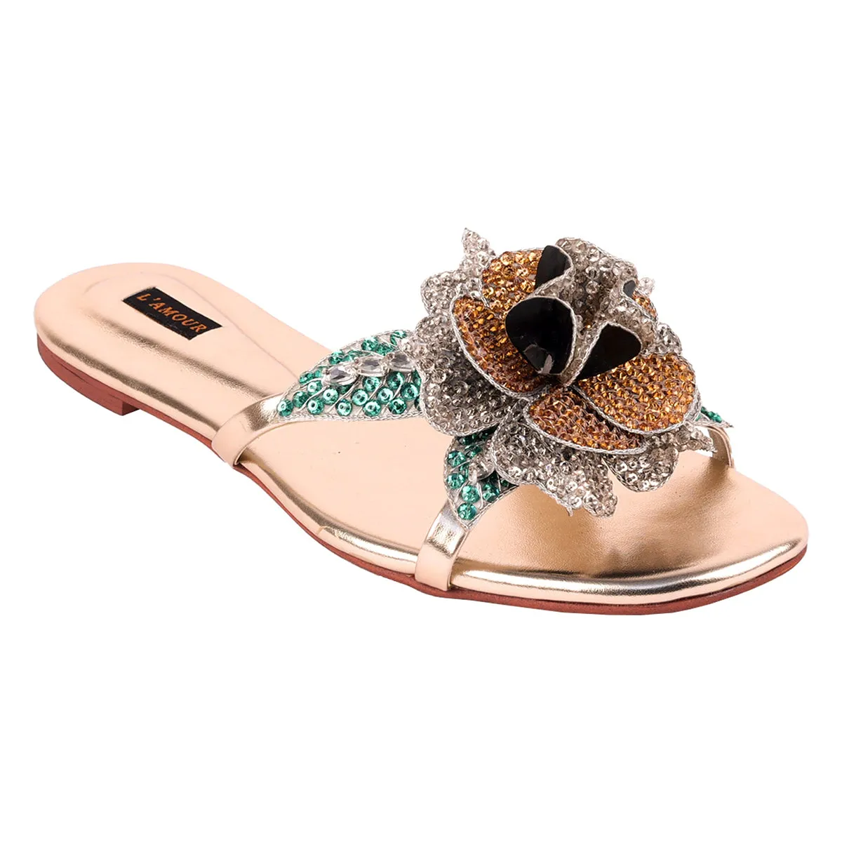 Gold Beeba Flats - Shop Now for Exquisite Gold Shoes