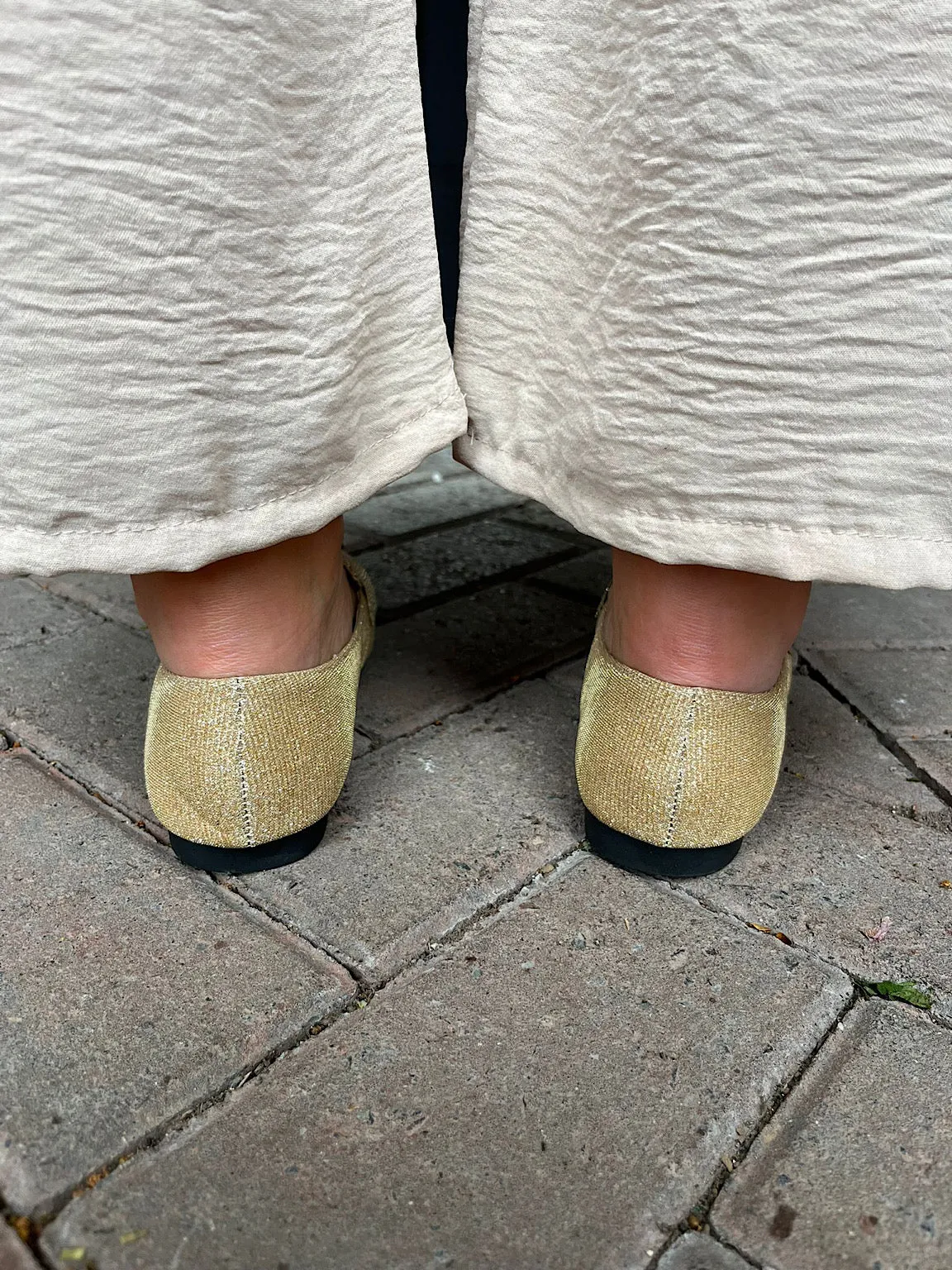 Gold Sparkling Diamante Floral Loafer