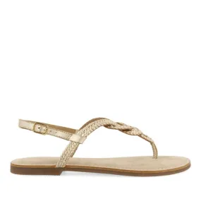 GOLDEN BRAIDED LEATHER SANDALS FOR WOMEN ZUPANJA