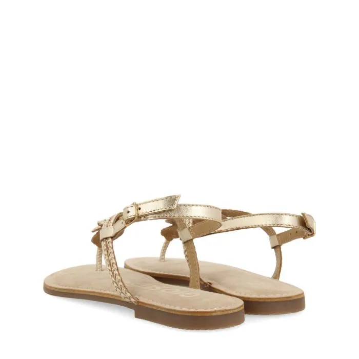 GOLDEN BRAIDED LEATHER SANDALS FOR WOMEN ZUPANJA