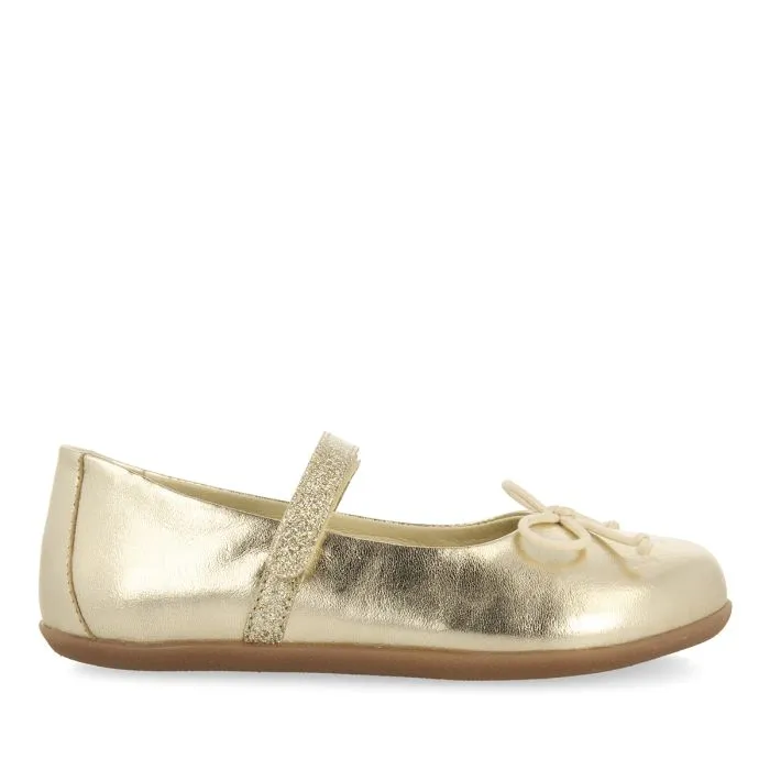 GOLDEN GLITTERY BALLET FLATS WITH BOW EMBELLISHMENT FOR GIRLS AND BOYS ANNSVILLE